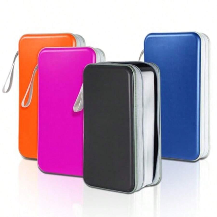 Funda para CD de almacenamiento de DVD 4 unidades 100 unidades capacidad de almacenamiento de CD soportes de plástico para CD y DVD carpeta para coche hogar oficina viajes 4 colores - 4 colores - Ver 1