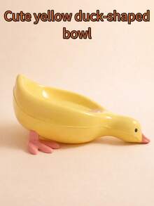 1pc Cute Yellow Duck Soap Dish, Drain Soap Holder For Bathroom Vanity, Non-Accumulating Water Soap Box - Multicolor - View 2