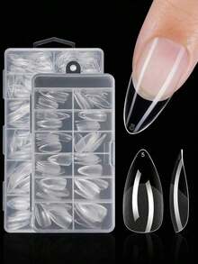 [Bestseller]120/240Pcs Short Almond Nail Tips Soft Gel Gelly Nail Tips Half Matte Full Cover Nail Tips Acrylic Pre-Filed Press On Nail Tips Nail Extension Home Manicure Press On Nails Nail Supplies - 清除 4 - 查看 11