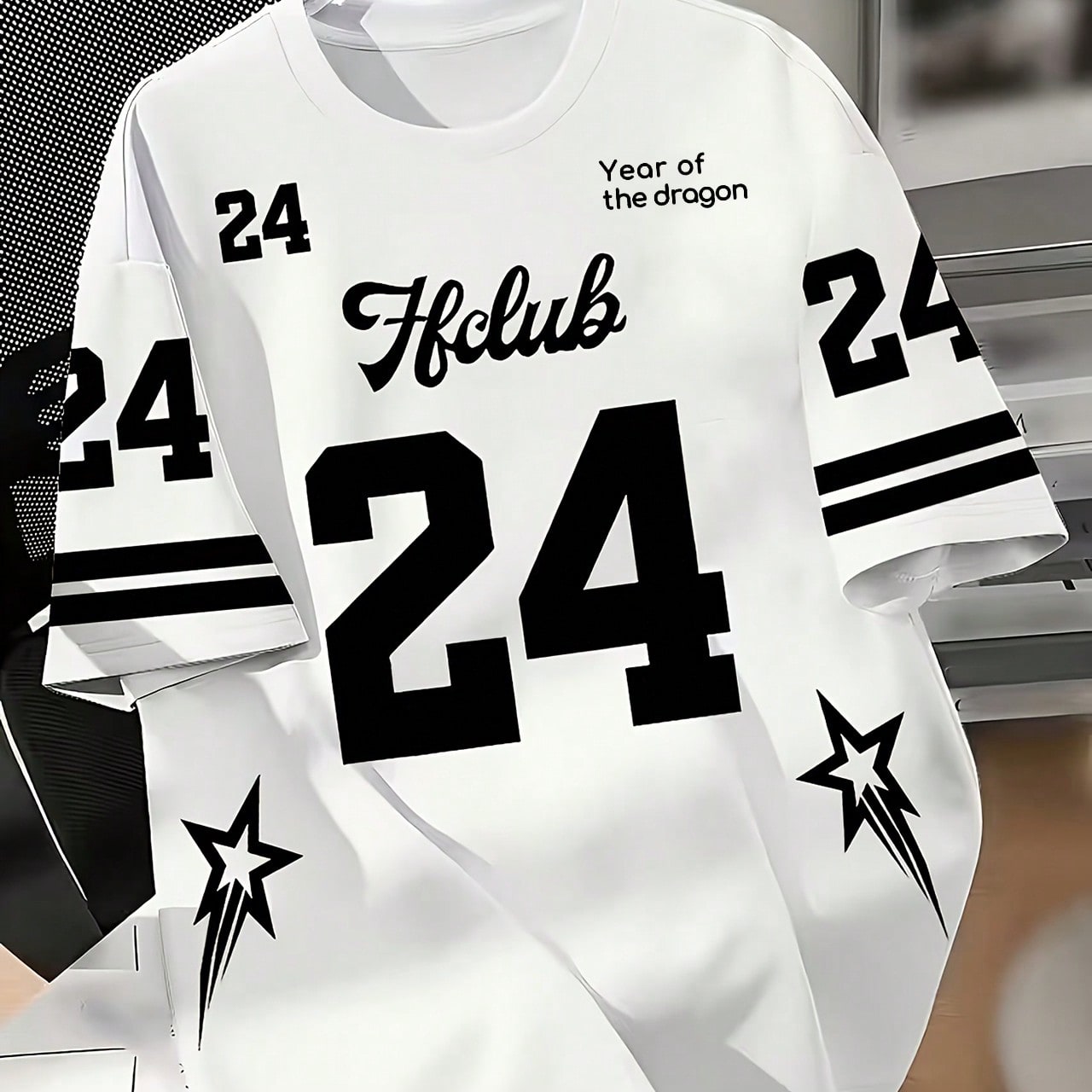 Camiseta de manga corta con estampado de 24 estrellas para hombre, camiseta deportiva casual para exteriores, running, baloncesto, fútbol, transpirab