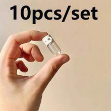 10个/套透明防漏旅行瓶，专为卸妆液和乳液设计，配有便携式可重复灌装泵和独立翻盖精华液容器，旅行瓶，旅行套装，旅行容器，香水，旅行必备品，容器，旅行配件，洗漱用品，便携式，可重复灌装，防漏，套装，泵/分配器，收纳，整理，化妆品，洗发水，乳液，玻璃，迷你，空瓶，透明，可重复灌装 - 彩色 - 查看 6