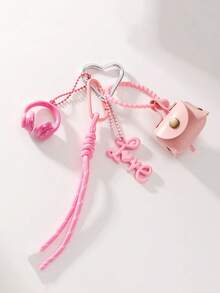 Yogodlns Model la modă, breloc pentru geantă, cu accesorii decorative pentru geantă mică, accesorii cadou, decor pentru geantă pentru căști, pentru fete adolescente, femei, studenți, accesorii cu papion, breloc, farmece, accesorii pentru geantă de profesori, cadouri - Multicolor - Vizualizare 3