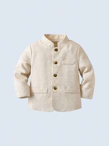 BOARNSEORL Bộ 2 món/Bộ áo khoác và quần cho bé trai, trang phục thời trang và thanh lịch cho các buổi đi chơi, nghỉ mát, tiệc sinh nhật, kỷ niệm ngày cưới - Màu be - Xem 5