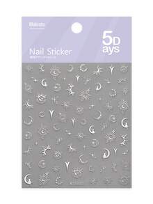 1片装星星、月亮、爱心美甲贴纸，DIY美甲装饰，Y2K风格3D美甲装饰 - 彩色 - 查看 16