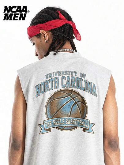 Men's Spring Letter Print Sweatshirt Top, Vest, Short Sleeve, Couple Matching, Suitable For Spring, Autumn & Summer