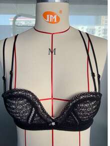 Áo ngực ren gợi cảm dành cho nữ châu Á, có đệm mút, không gọng, nâng ngực tạo đường cong quyến rũ [Dành cho vòng một nhỏ nhắn] - màu đen - Xem 7