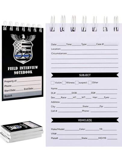 Spiral Notebook 3 Pcs  Field Interview Notebook For Law Enforcement Cop Writing Notepad For  Work Tactical Notebook For Detective Security Patrol 3Pcs