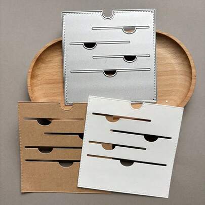 Khuôn cắt kim loại dạng khe bỏ túi, thích hợp cho việc trang trí sổ lưu niệm DIY, cắt dập nổi, làm thiệp, mẫu trang trí album ảnh và thủ công.
