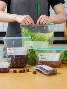 45 pièces Sacs de conservation des aliments, sacs Ziplock réutilisables pour réfrigérateur et congélateur, sacs hermétiques pour la conservation des aliments, convient pour la réfrigération, la congélation, l'emballage, sacs de conservation des aliments étanches - Multicolore - Voir 3