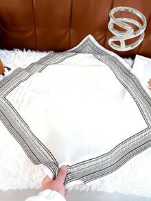 2pcs Women's Silk Scarf Set With Zinc Alloy Scarf Clips - Multicolor - View 13