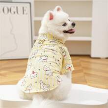 1pc Cartoon Puppy Shirt, Lightweight Pet Clothing For Indoor & Outdoor Wear, Suitable For Small/Medium Dogs, Spring/Autumn - Baby Blue - View 5