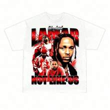 BREATHABLE SUMMER Comfortable Summer Kendrick Not Like Us T Shirt Women Short SLEEsve Tees Hip Hop Lamar T-Shirt - trắng - Xem 1