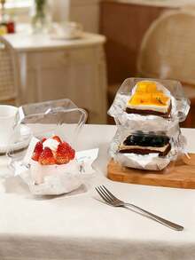 10/20/50个装透明包装盒，适用于汉堡、提拉米苏、奶油蛋糕、三明治、便当盒 - 透明 - 查看 6