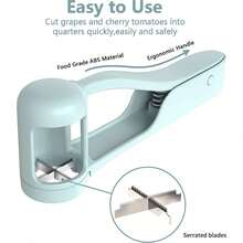 Stainless Steel Manual Fruit Slicer - Square Handheld, Suitable For Grapes, Strawberries And Cherries, Quick Slicing Without Power, Modern Kitchen Tool - Multicolor - View 7