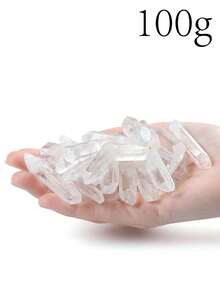25/50/100克 透明石英晶体尖块 散装疗愈水晶石 不规则形状原石石英尖块 水晶棒 用于珠宝制作、抛光、切割、灵气能量平衡 - 無色 - 查看 8