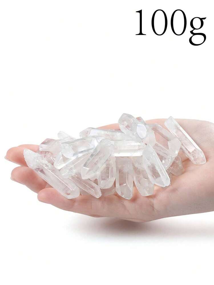 25/50/100g Puntas de cristal de cuarzo transparente a granel - Piedras de cristal de cuarzo en bruto de forma irregular para hacer joyas, pulir, cabujones, Reiki y equilibrio energético - transparente - Añade 8