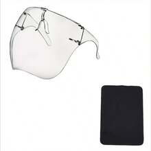 2pcs - (Comes With A Piece Of Eyeglass Cloth) Anti Fog Face Mask Protective Screen, With Both Splash And Drip Resistant Design - Transparent Polycarbonate Face Shield , Kitchen, Outdoor, Salon, Laboratory And Other Places - Easy To Wear And Clean, - A - View 9