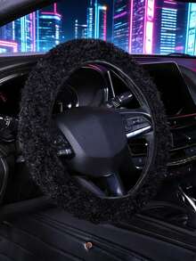 3pcs/2pcs Steering Wheel Cover And Seat Belt Shoulder Pads, Warm And Anti-Slip, Suitable For All Seasons With Long Wool - Long Wool Lamb - View 9