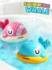 Popular Rechargeable Whale Sprinkler With Light Up, Cute Spray Water Fountain Bath Toy, Interactive Pool Toy For Toddlers Kids, Lovely Birthday Gift - Multicolor - View 9