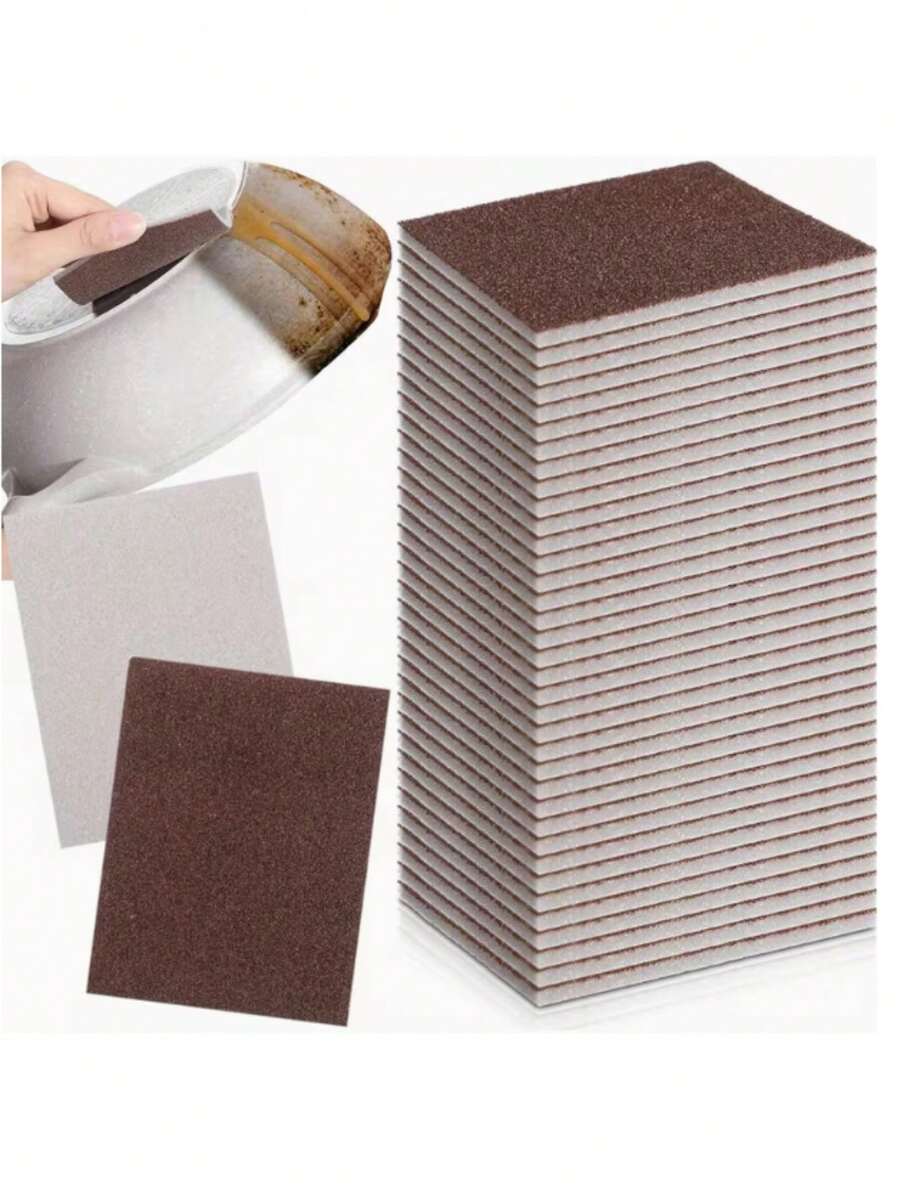 Magic Cleaning Sponge Set - Versatile Scrub Pad For Pots, Pans, Tiles And Descaling - Rust Removal, Dishwashing And Iron Removal - Scratch Free Materials - Home And School Cleaning Supplies - 10件 - 查看 1