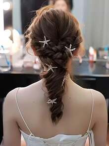 Women's Sweet And Elegant Star Pearl Fully Studded Hair Clip, Lightweight And Portable Anti-Slip Durable, Suitable For Daily Or Beach Date Fashion Accessory, Perfect Gift For Friends And Family On Vacation,Summer,Holiday,Travel, Head Accessories - Multicolor - View 9
