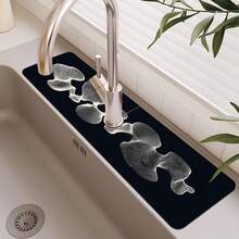 1pc, Sink Faucet Suction Pad, Drainage Pad, Kitchen, Bathroom Sink, Countertop, Drainage Pad, Diatomite Washbasin, And Cuttable Quick-Drying Pad. - Multicolor - View 14