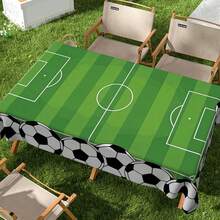 1pc Reusable & Washable Football Pattern Tablecloth, Suitable For Party, Kitchen, Outdoor Decoration - Multicolor - View 6