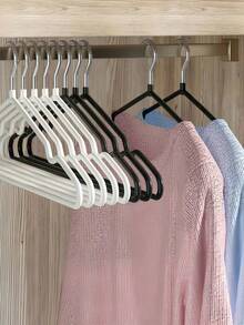 10pcs Adult Non-Slip Coated Clothes Hangers, Luxury Home Closet Garment Pants Organizer Racks - Multicolor - View 5