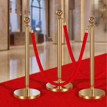2 Pcs Red Velvet Stanchion Ropes, 5 Ft Crowd Control Stanchion Red Velvet Ropes With Gold Hooks, Post Queue Barrier Carpet Rope For Carpet Events Movie Theaters Grand Openings Hotels Party - Gold Hook & Red Velvet 2-piece Set - View 9
