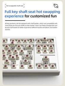 M87 三模式无线蓝牙机械键盘，有线 RGB 可定制垫圈热插拔游戏键盘 - 查看 9