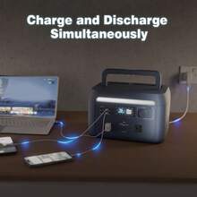 1000W/614.4Wh Portable Power Station - LiFePO4 Battery Power Generator, Super Fast Chaging Solar Generator, Emergency Power Source For Camping, Power Outage & Off-Grid, Home Emergency Backup, Outdoor Emergency Situations, UPS Function, Peak 1600W - Xem 10