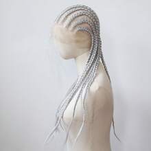 ZigZag Hair 预修剪蕾丝前假发，铂金色、银色、姜棕色，编织合成蕾丝前假发，耐热纤维假发，适合日常佩戴、节日、派对、角色扮演、万圣节 - 彩色 - 查看 8