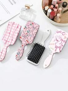 1 chiếc lược chải tóc cỡ lớn dễ thương, họa tiết nơ hồng, thích hợp cho cả tóc xoăn và tóc thẳng, phù hợp với tóc dầu, món quà sinh nhật tuyệt vời cho gia đình và bạn bè. - Nhiều màu - Xem 2