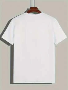 Men Japanese Letter & Dragon Graphic Tee, Summer - 白色 - 查看 6