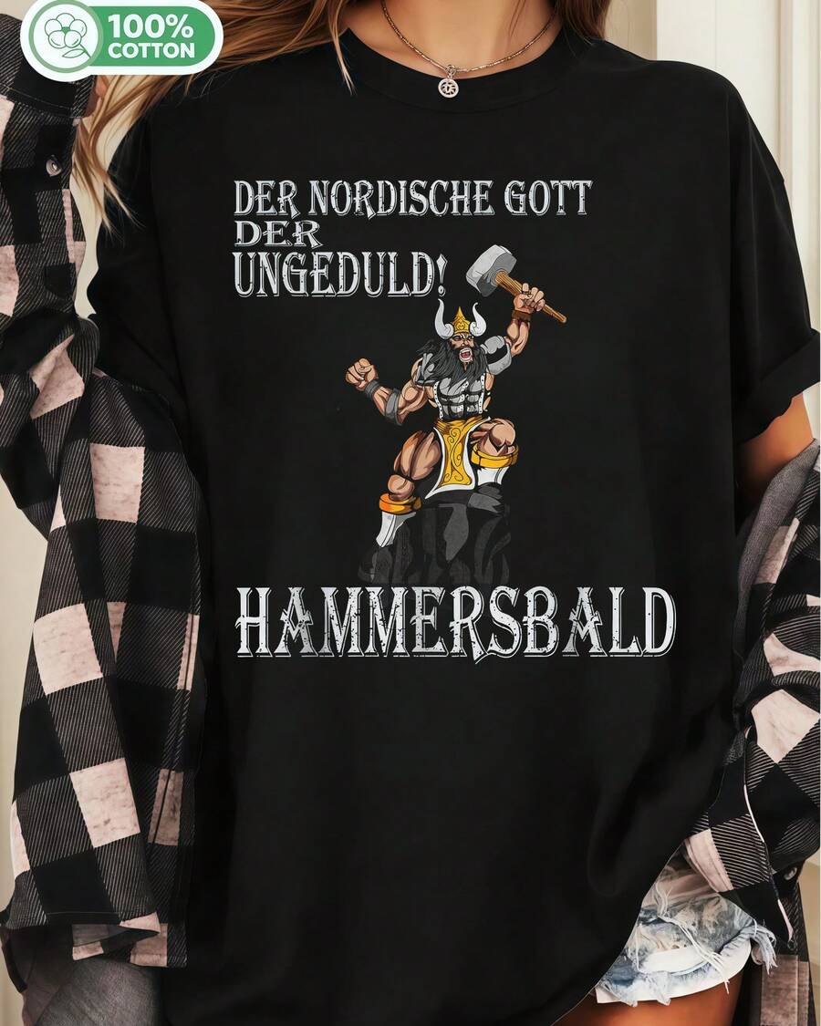 Viking Nordic God Of Impatience Hammersbald Fighter - 黑色 - 查看 1