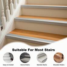 1 Roll 1m/39.37inch Self-Adhesive Vinyl Anti-Slip Stair Nosing Edging Strip, L-Shaped Rubber Stair Treads With Anti-Slip Self-Adhesive,Non-Slip Self Adhesive Step Edge Protector, Non-Slip Staircase Step-Waterproof & Self-Adhesive Stair Edge Protector - C - View 9