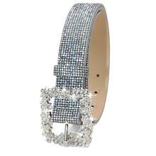 APLCSEY 1pc Women's Rhinestone Buckle Shiny Leather Belt, Elegant Sequin PU Leather Casual Waist Belt - Multicolor - View 5
