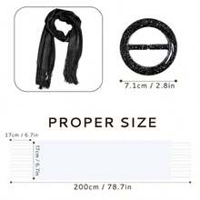 Shawls And Wraps For Evening Dresses With Buckle Sparkling Metallic Pashmina Shawl Wrap Scarf For Women Wedding Party - 黑色 - 查看 3