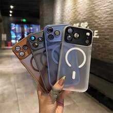 Magnetic 1 Luxury Simple Business Frosted Transparent Touch Phone Case, For IPhone 17 Air 16 15 14 13 12 11 Pro Max Plus, Soft TPU Back Cover - White - View 3