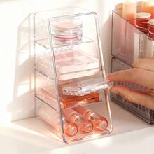 1pc Lipstick Storage Box, Cosmetic Organizer Rack, Lipstick Display Stand, Powder, Blush, Eyeshadow Palette Holder, Mirror Cabinet Storage Box, Slanted Compartment Divider, Suitable For Bathroom, Vanity, Dressing Table - 1PC - View 4