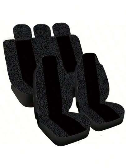 1 Set Autositzbezug mit Leoparden-Muster Patchwork, Autoinnenraum Dekorationskissen, geeignet für SUV & Limousine, ganzjährig, waschbar