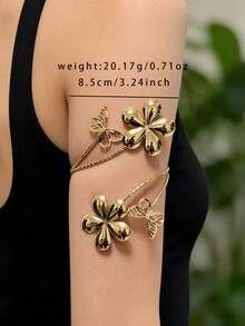 1pc Women's Hollow Flower & Butterfly Openwork Arm Cuff - Golden Yellow - View 3