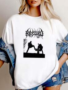 T-shirt femme Impression de pierre tombale absurde T-shirt S-2XL - Blanc - Voir 6