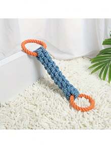 Durable Dog Tug Toy - With Dual Handles And Knots, Great For Aggressive Chewers, Cleans Teeth, Perfect For Tug-Of-War, Suitable For All Breeds (Orange/Blue) - Ideal For Puppy Chewing, Pet Dog Rope Toy, Chew Resistant, Teeth Cleaning, Interactive Training - Multicolor - View 6