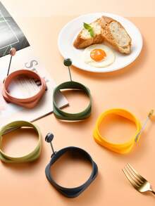 Silicone Egg Rings, Non-Stick Egg Molds, Silicone Pancake Molds, Can Make Perfect Fried Eggs, Heat Resistant, Suitable For Boiling Eggs, Making Pancakes, Crepes, Breakfast Sandwiches, Burgers - Multicolor - View 3