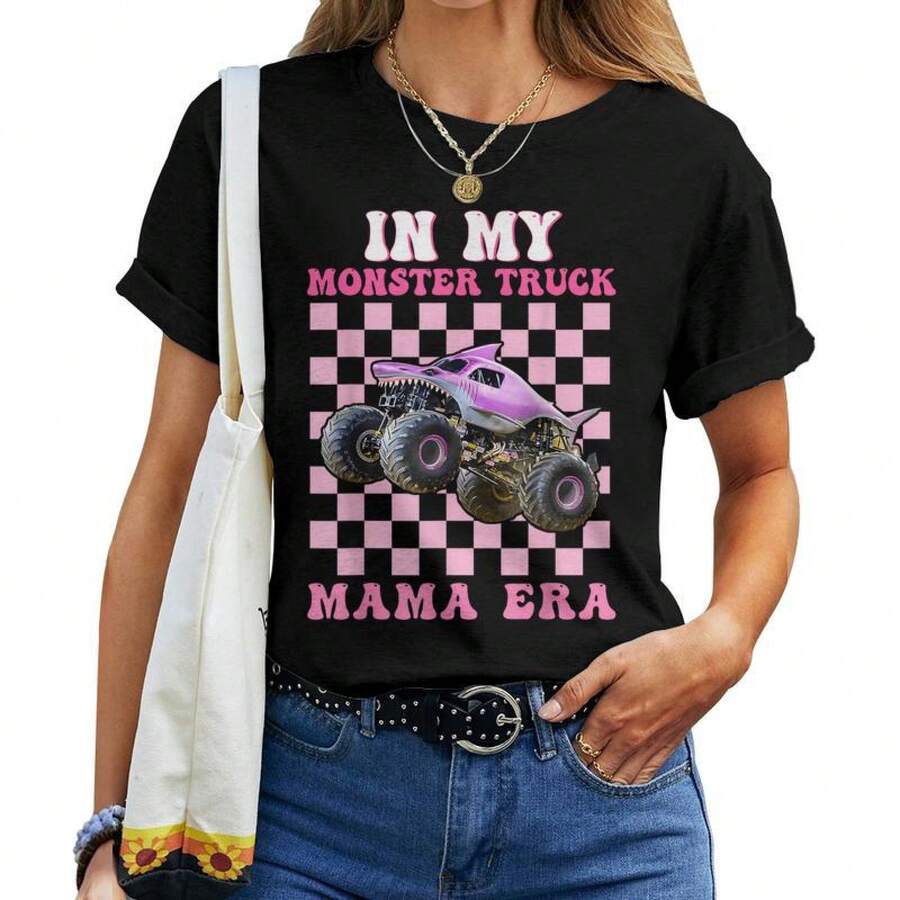 In My Monster Truck Mama Era Monster Truck Are My Jam Women T-Shirt - Black - View 1