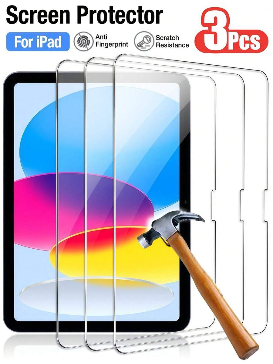 3 Packs HD Anti-Scratch Screen Protector Compatible With IPad 11th 10th Generation ( A16 11-Inch 2025/10.9 Inch 2022) Generation, Tempered Glass Compatible With Ipad 11/10/9/8/7th Generation Tempered Glass Film Guard Compatible With Ipad Series-Clear - 3 Pieces - View 1