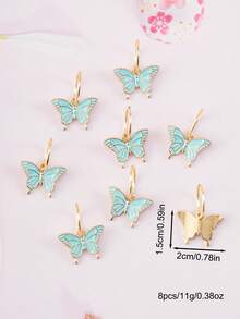 8pcs Girls Butterfly Hair Ties, Fashion Scrunchies Suitable For Daily Wear - Multicolor - View 4