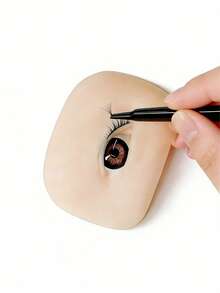 3D硅胶眼部模型，适用于睫毛嫁接、眉妆和眼妆练习，可重复使用的眼部艺术学习工具，眉毛纹身和眼部艺术展示架 - 彩色 - 查看 2