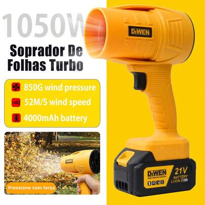 Soprador De Folhas Turbo Portátil Recarregável 88v Baterias Potente Limpeza Carros,Potente Limpeza Interna e Externa